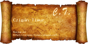 Czigán Timur névjegykártya